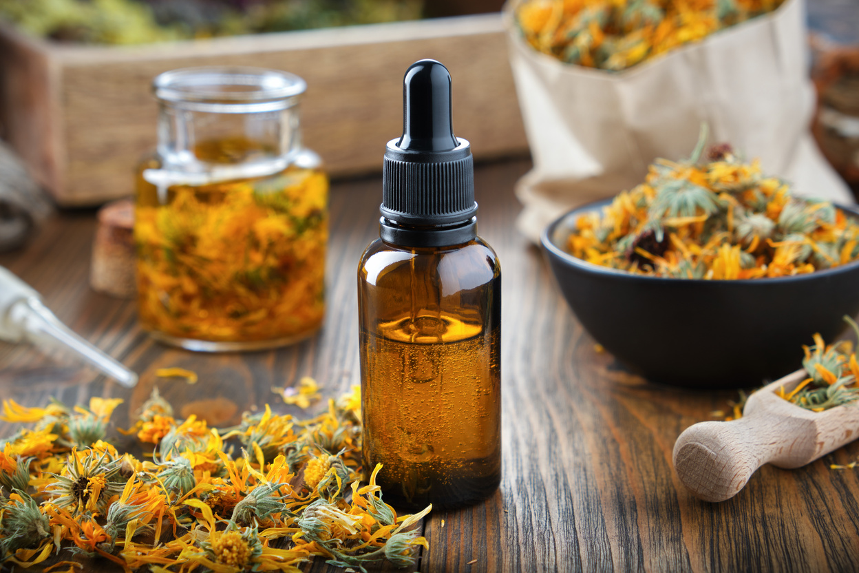 Dropper Bottle of Calendula Essential Oil